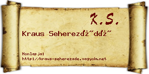 Kraus Seherezádé névjegykártya